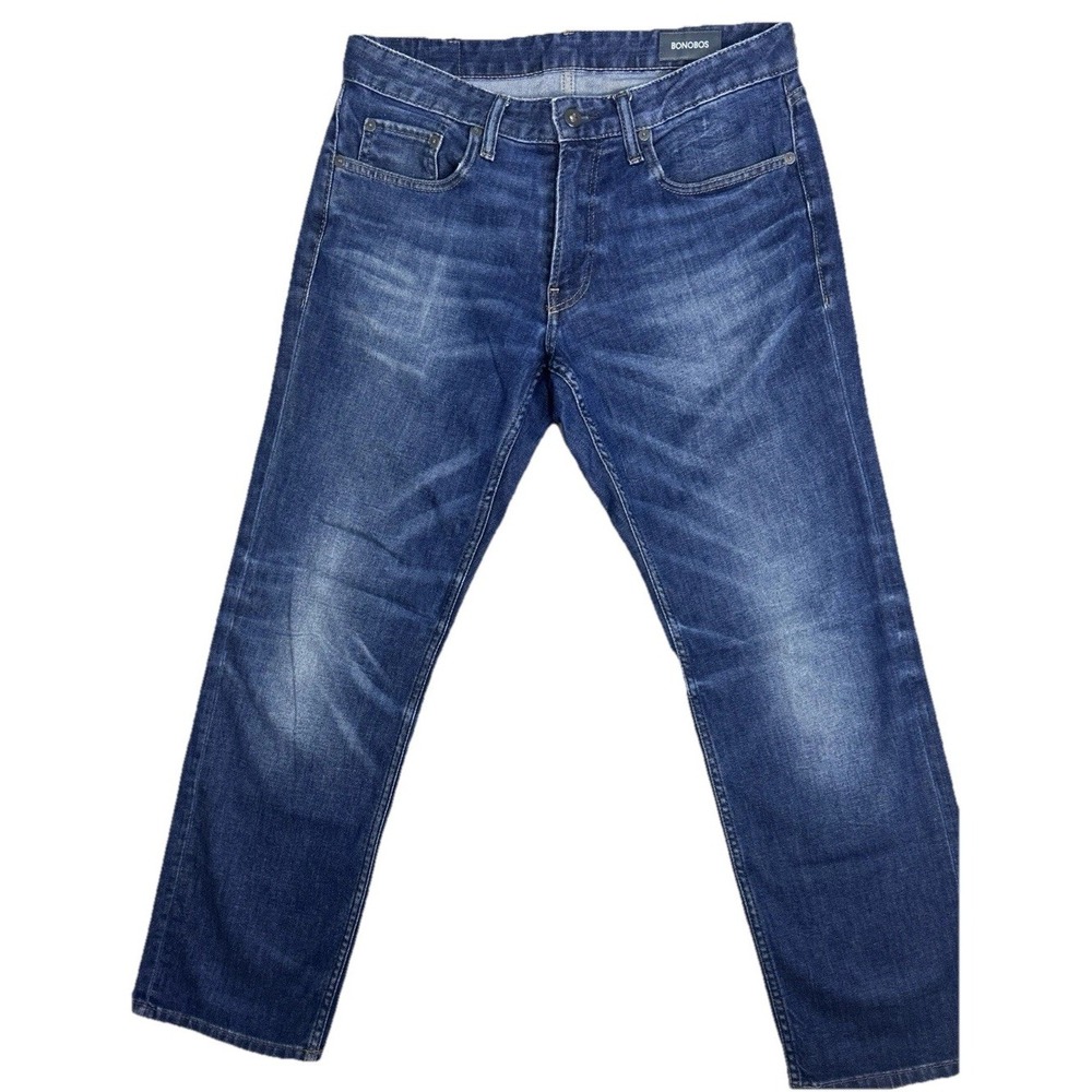 Bonobos Jeans Mens 30x28 (ACT 29x27) Blue Straight Leg Medium Wash Denim(349)